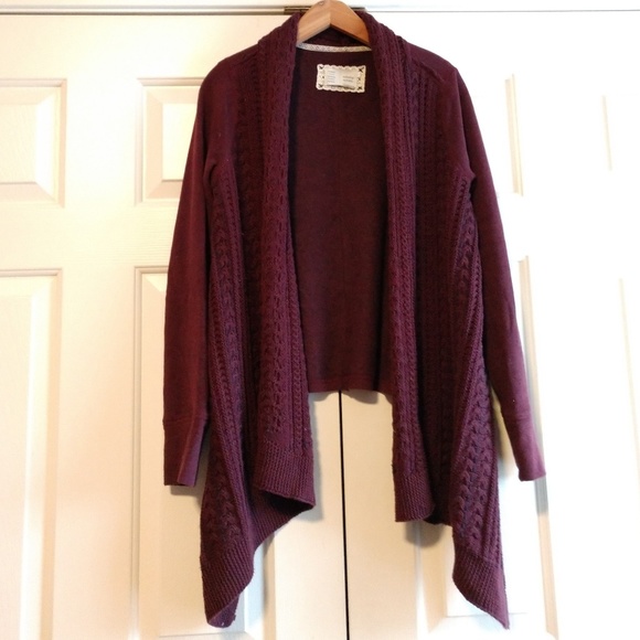 Anthropologie Sweaters - Anthropologie Neela Cardigan Maroon Open Knit Med